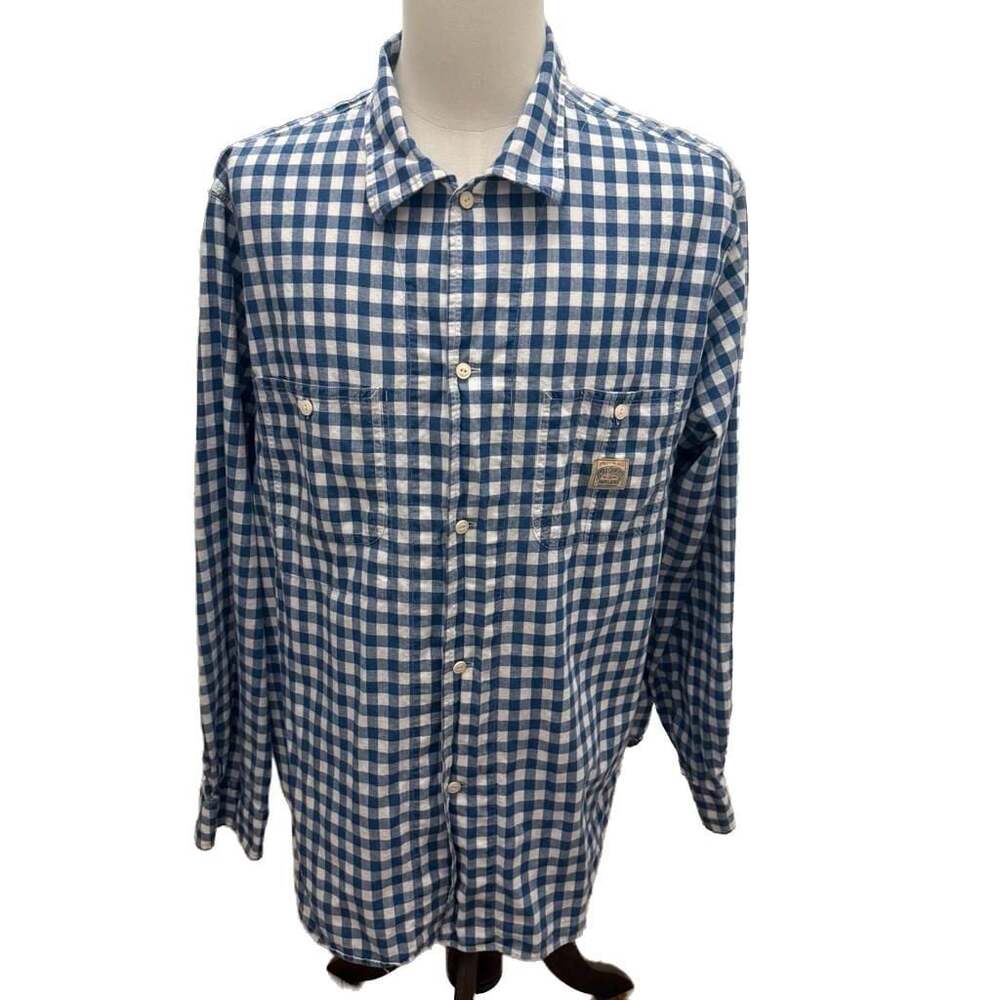 Polo Country Ralph Lauren Classic Fit Blue and White Gingham Long Sleeve Shirt